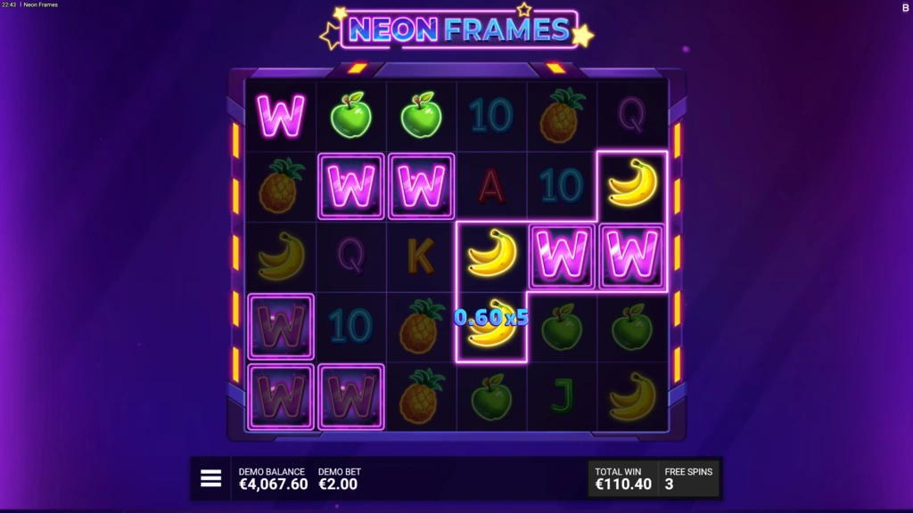 Neon Frames - Persistent Multiplier in Free Spins